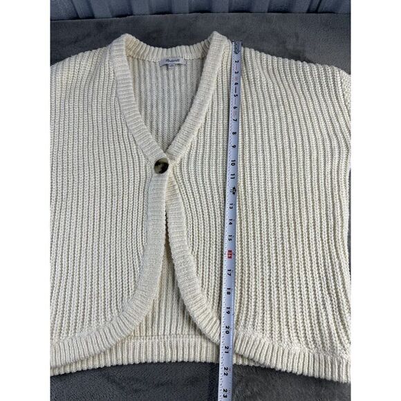 Madewell Shirttail Cardigan Sweater Chunky Size XS Antique Cream - Picture 7 of 10